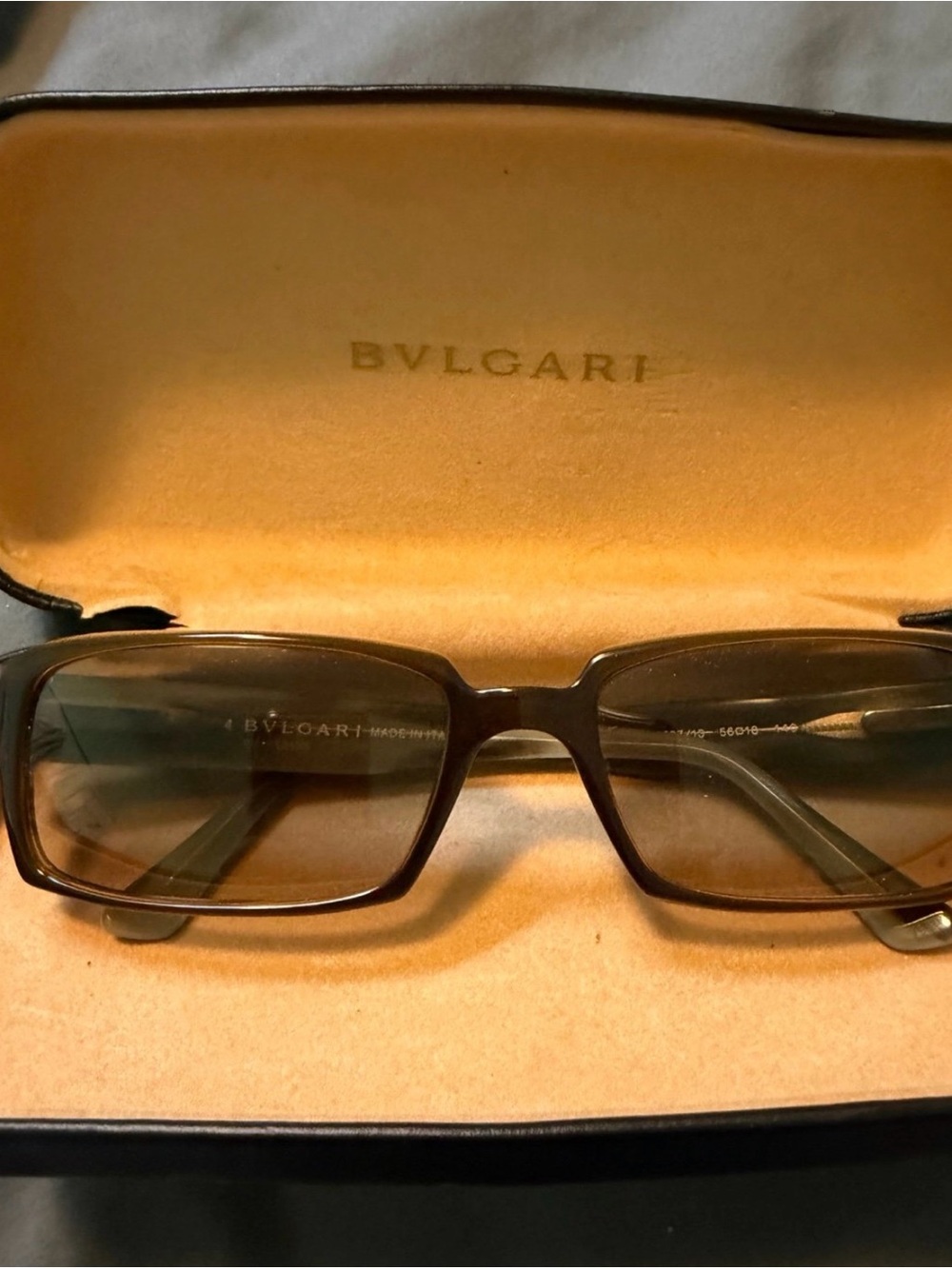 Bulgari Men's Rectangular Sunglasses in Brown Gradient